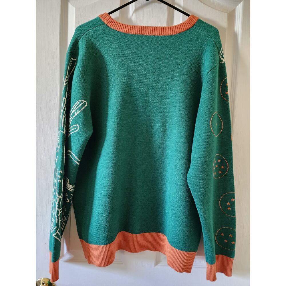 BoxLunch Dragon Ball Z Shenron Dragon Knit Cardigan Sweater Large Green NWOT - Picture 2 of 7